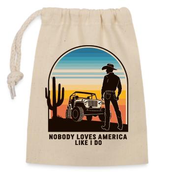 Cowboy - Closable cotton gift bag (14x20cm) - nature - Front