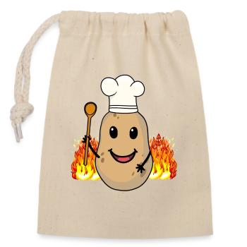 Kartoffel Kartoffeln Koch Köche Köchin Gastgeber - Verschließbarer Geschenkbeutel aus Baumwolle (14x20cm) - Natur - Vorne