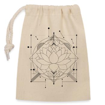 Geometric Lotus Mandala - Closable cotton gift bag (14x20cm) - nature - Front