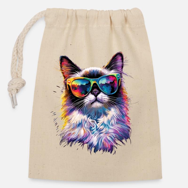 Ragdoll Katze Ragdollkatze Cat Süße Ragdoll Katzen - Verschließbarer Geschenkbeutel aus Baumwolle (14x20cm) - Natur