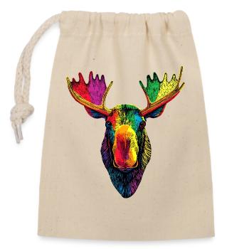 Orignal, Mosses, Bull, Eli, Bois, Cerf, Orignal sauvage - Sac cadeau en coton avec cordon (14 x 20 cm) - nature - Devant