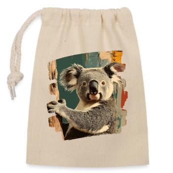 Koala - Closable cotton gift bag (14x20cm) - nature - Front