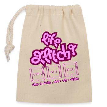 Life Glitch Keyboard - Closable cotton gift bag (14x20cm) - nature - Front