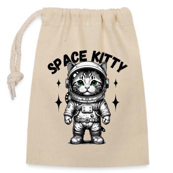 Cat Space Kitty Space Astronaut Carnaval Fun - Sac cadeau en coton avec cordon (14 x 20 cm) - nature - Devant