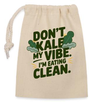 Don’t Kale My Vibe Cadeau végétalien drôle - Sac cadeau en coton avec cordon (14 x 20 cm) - nature - Devant