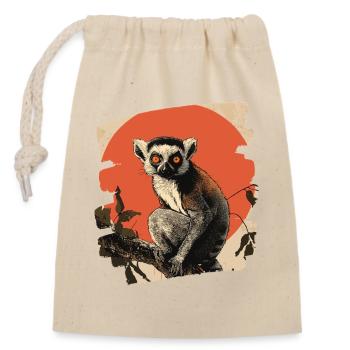 Lémurien - Sac cadeau en coton avec cordon (14 x 20 cm) - nature - Devant