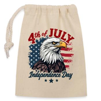 Amerika USA Adler 4th July Independence Day - Verschließbarer Geschenkbeutel aus Baumwolle (14x20cm) - Natur - Vorne