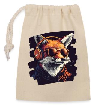 Fox - Closable cotton gift bag (14x20cm) - nature - Front