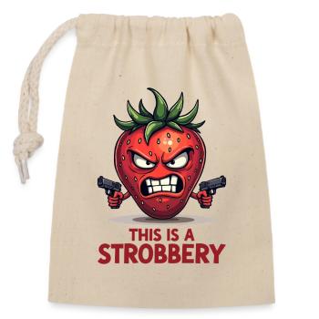 Ceci est un cambriolage - Gangster drôle de fraise - Sac cadeau en coton avec cordon (14 x 20 cm) - nature - Devant