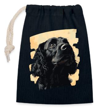 Cocker Spaniel - Sac cadeau en coton avec cordon (14 x 20 cm) - bleu marine - Devant