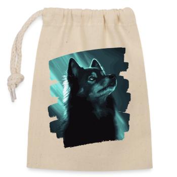 Finnish Lapphund - Closable cotton gift bag (14x20cm) - nature - Front