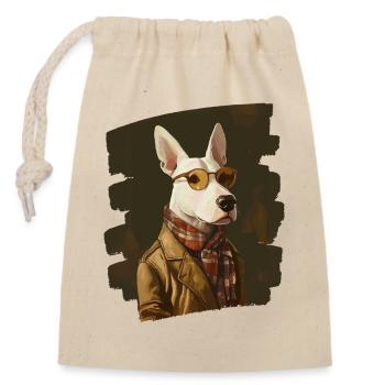 Bullterrier Kampfhund - Verschließbarer Geschenkbeutel aus Baumwolle (14x20cm) - Natur - Vorne