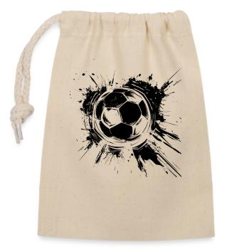 Fußball Streetart - Verschließbarer Geschenkbeutel aus Baumwolle (14x20cm) - Natur - Vorne