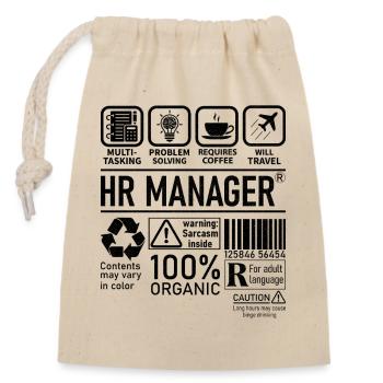 Hr Manager multi tasking problem solving - Closable cotton gift bag (14x20cm) - nature - Front