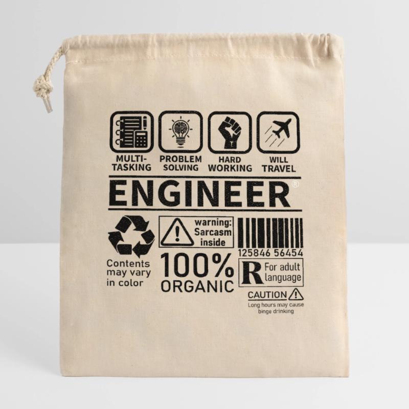 engineer multi tasking problem solving working Verschließbarer Geschenkbeutel aus Baumwolle (14x20cm)