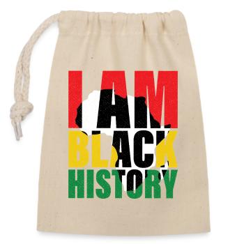 I Am Black History Month African American Pride - Verschließbarer Geschenkbeutel aus Baumwolle (14x20cm) - Natur - Vorne