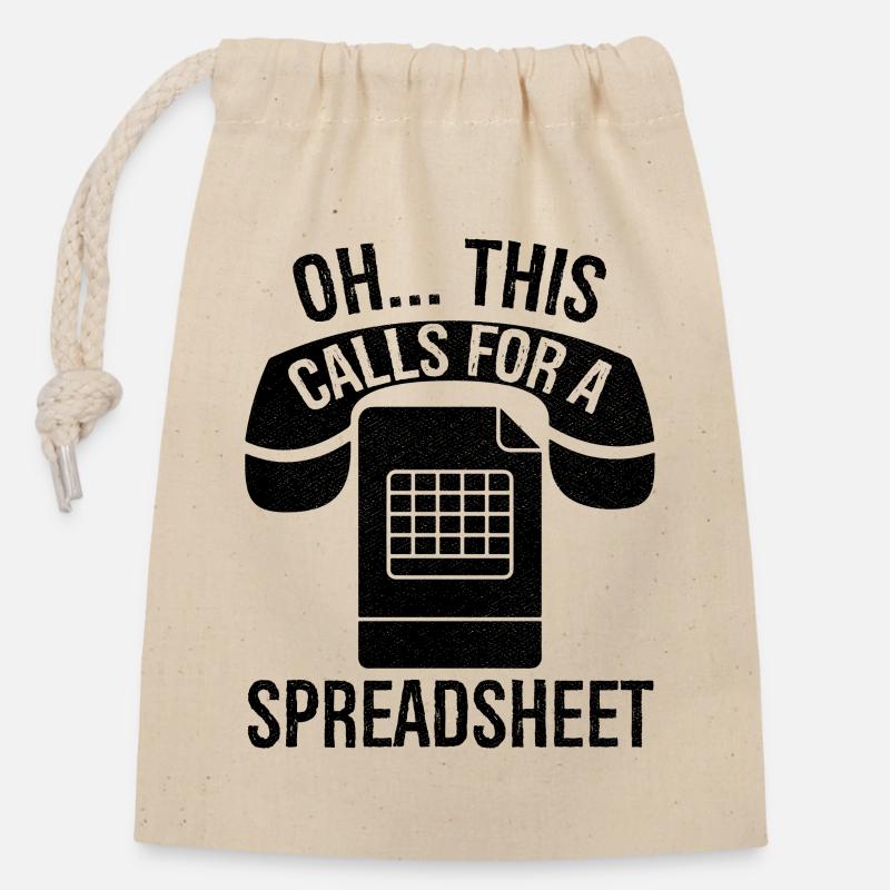 Oh this calls for a spreadsheet - Closable cotton gift bag (14x20cm) - nature