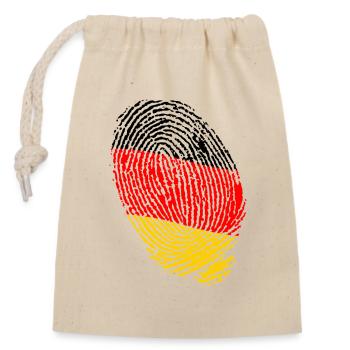 Empreintes digitales du drapeau allemand - Sac cadeau en coton avec cordon (14 x 20 cm) - nature - Devant