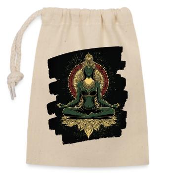 Yoga Namaste Meditation - Verschließbarer Geschenkbeutel aus Baumwolle (14x20cm) - Natur - Vorne