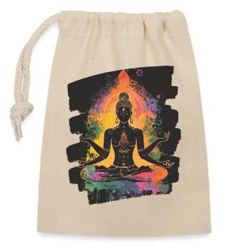 Yoga Namaste Meditation - Verschließbarer Geschenkbeutel aus Baumwolle (14x20cm) - Natur - Vorne