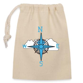 Wind Rose Maritime Compass Cloud - Closable cotton gift bag (14x20cm) - nature - Front