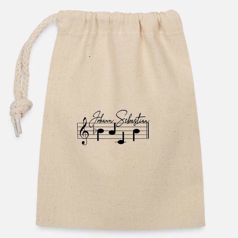 Johann Sebastian Bach Partition Notation - Sac cadeau en coton avec cordon (14 x 20 cm) - nature