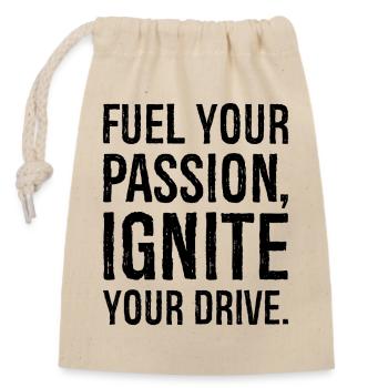 fuel your passion your drive - Closable cotton gift bag (14x20cm) - nature - Front
