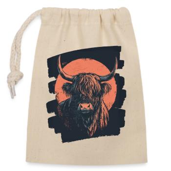 Bovins écossais des Highlands - Sac cadeau en coton avec cordon (14 x 20 cm) - nature - Devant