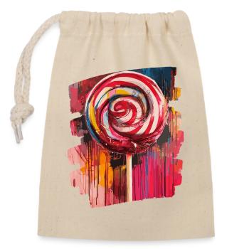 Lollipop lollipop candy candy - Closable cotton gift bag (14x20cm) - nature - Front
