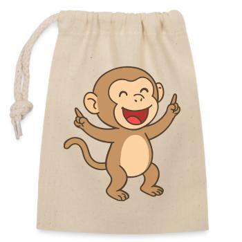 Party-Pavian Baby - Verschließbarer Geschenkbeutel aus Baumwolle (14x20cm) - Natur - Vorne