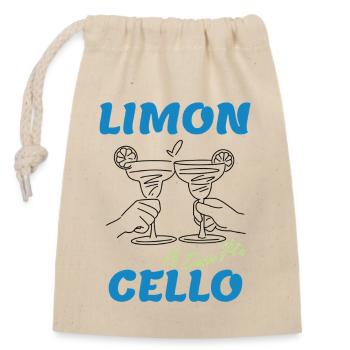 Limoncello – Design « La Dolce Vita » - Sac cadeau en coton avec cordon (14 x 20 cm) - nature - Devant