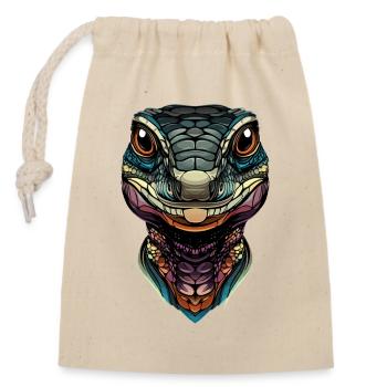 Lézard varan, reptile, dragon de Komodo, varan bagué, lézard - Sac cadeau en coton avec cordon (14 x 20 cm) - nature - Devant
