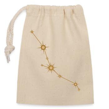 Constellation d’étoiles Taureau Signe de naissance Doré - Sac cadeau en coton avec cordon (14 x 20 cm) - nature - Devant