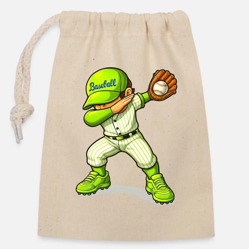 Baseball Baseball-Spieler - Verschließbarer Geschenkbeutel aus Baumwolle (14x20cm) - Natur
