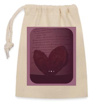 Cœur de feuilles au clair de lune - Sac cadeau en coton avec cordon (14 x 20 cm) - nature - Devant