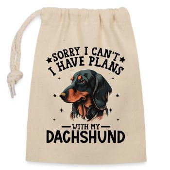 Dachshund Portrait Artistic Illustration - Closable cotton gift bag (14x20cm) - nature - Front