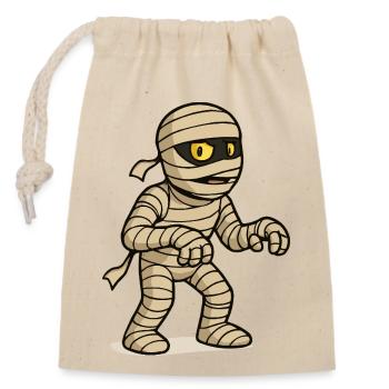 Bande dessinée momie - Sac cadeau en coton avec cordon (14 x 20 cm) - nature - Devant