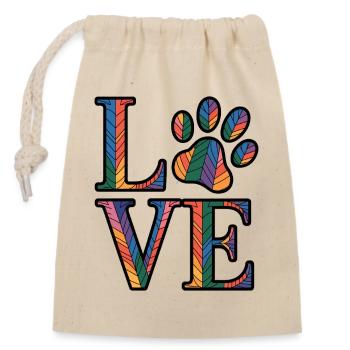 Pet Lover - Closable cotton gift bag (14x20cm) - nature - Front