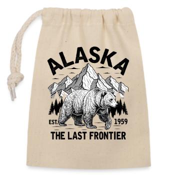 Ours et paysage de montagne en Alaska - Sac cadeau en coton avec cordon (14 x 20 cm) - nature - Devant
