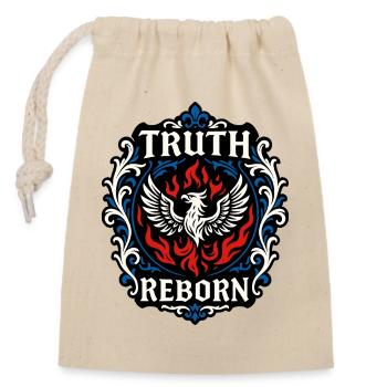 Truth Reborn - Verschließbarer Geschenkbeutel aus Baumwolle (14x20cm) - Natur - Vorne