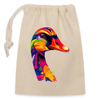 Oie mignon oie poussins Oie poussin canard petites oies - Sac cadeau en coton avec cordon (14 x 20 cm) - nature - Devant