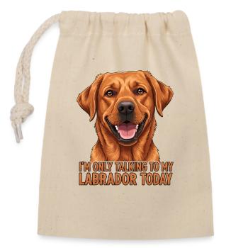 Labrador Dog Saying Design - Closable cotton gift bag (14x20cm) - nature - Front