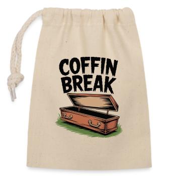 Coffin Break - Closable cotton gift bag (14x20cm) - nature - Front