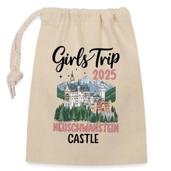 Girls Trip 2025 Neuschwanstein Castle - Verschließbarer Geschenkbeutel aus Baumwolle (14x20cm) - Natur - Vorne