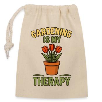Gartenliebe Therapeutisches Design - Verschließbarer Geschenkbeutel aus Baumwolle (14x20cm) - Natur - Vorne