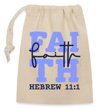 Faith Glaube Bibelvers Jesus Christliches Design - Verschließbarer Geschenkbeutel aus Baumwolle (14x20cm) - Natur - Vorne