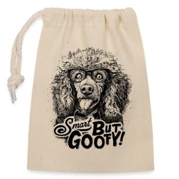 Smart but Goofy - Closable cotton gift bag (14x20cm) - nature - Front