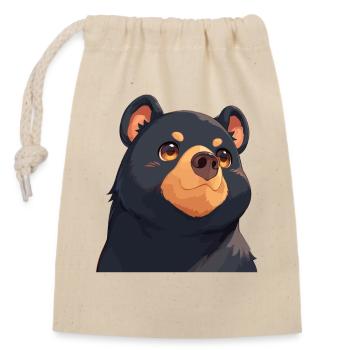 Sun Bear Malaienbär - Verschließbarer Geschenkbeutel aus Baumwolle (14x20cm) - Natur - Vorne