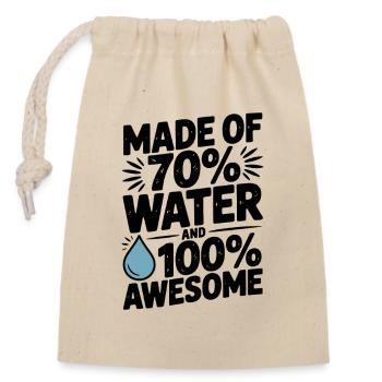 Composé à 70 % d'eau et à 100 % génial - Sac cadeau en coton avec cordon (14 x 20 cm) - nature - Devant