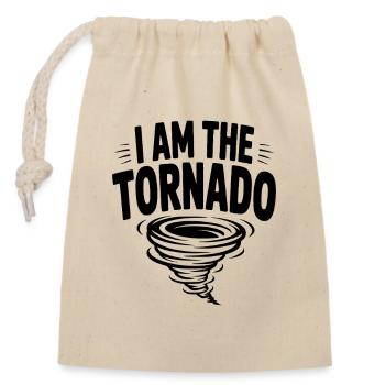 Ich bin der Tornado - Verschließbarer Geschenkbeutel aus Baumwolle (14x20cm) - Natur - Vorne